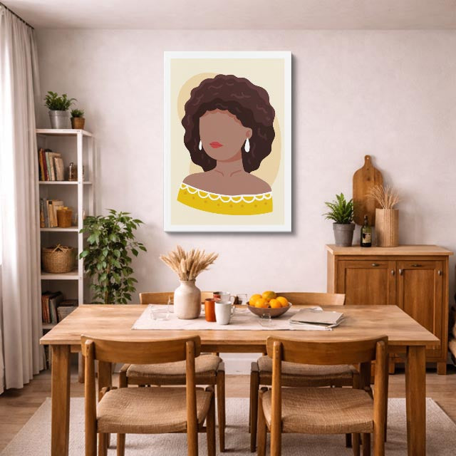 cuadro canvas ilustracion humana rizo arena estilo contemporaneo