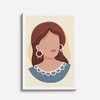 cuadro canvas ilustracion humana cuello perla estilo contemporaneo