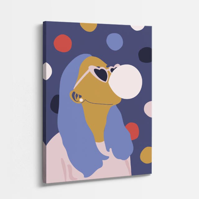 cuadro canvas ilustracion humana lentes de luna estilo contemporaneo