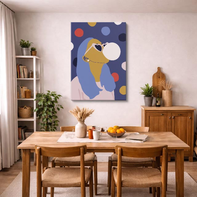 cuadro canvas ilustracion humana lentes de luna estilo contemporaneo