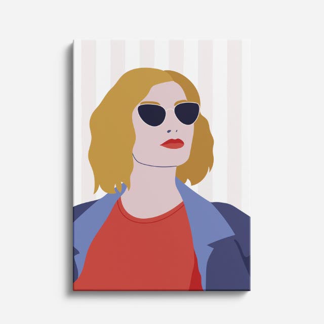 cuadro canvas ilustracion humana rubia urbana estilo contemporaneo