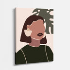 cuadro canvas ilustracion humana perfil oliva estilo contemporaneo