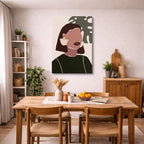 cuadro canvas ilustracion humana perfil oliva estilo contemporaneo