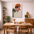 cuadro canvas ilustracion humana sombrero siena estilo contemporaneo