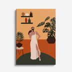 cuadro canvas ilustracion humana casa botanica estilo contemporaneo