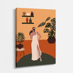 cuadro canvas ilustracion humana casa botanica estilo contemporaneo
