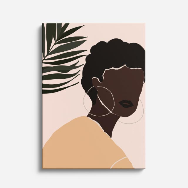cuadro canvas ilustracion humana sombra tropical estilo contemporaneo