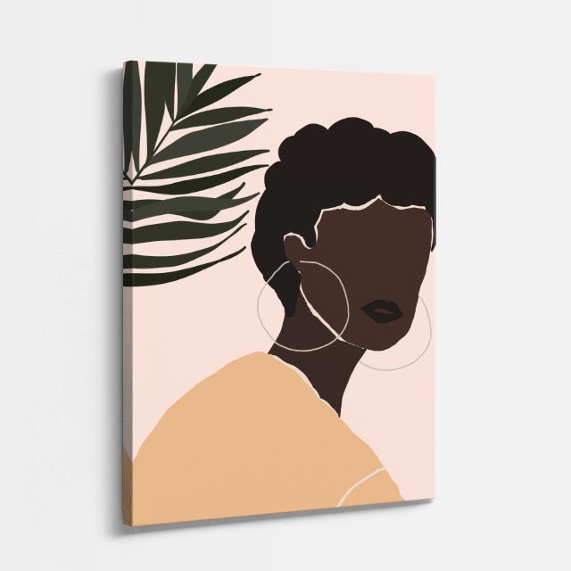 cuadro canvas ilustracion humana sombra tropical estilo contemporaneo