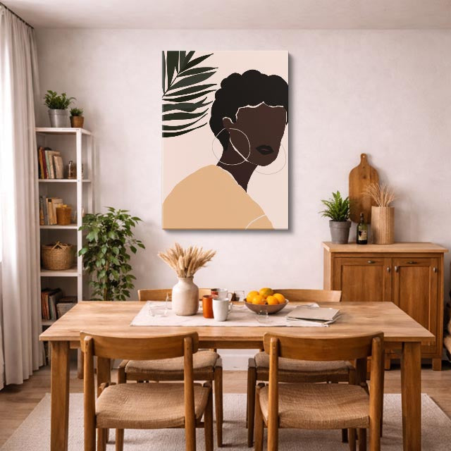 cuadro canvas ilustracion humana sombra tropical estilo contemporaneo