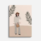 cuadro canvas ilustracion humana paseo desierto estilo contemporaneo