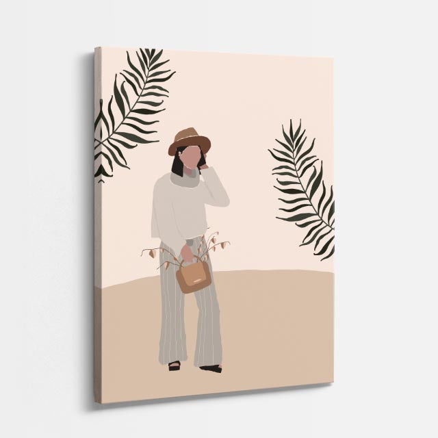cuadro canvas ilustracion humana paseo desierto estilo contemporaneo