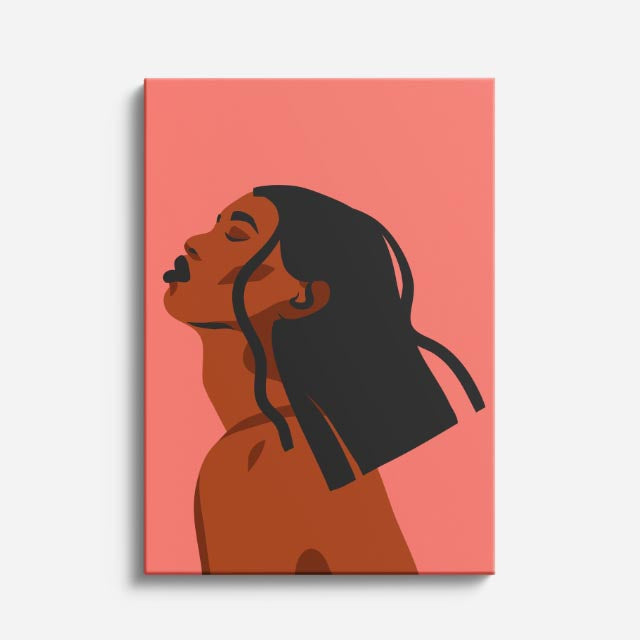 cuadro canvas ilustracion humana llama coral estilo contemporaneo
