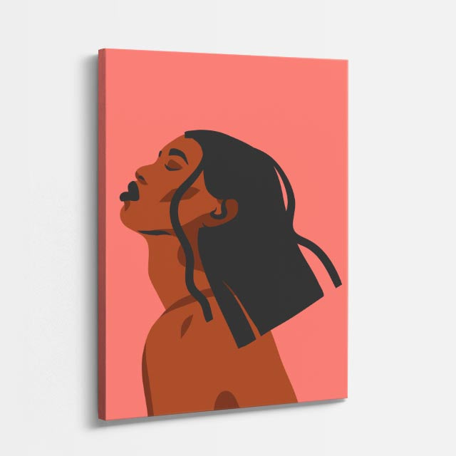 cuadro canvas ilustracion humana llama coral estilo contemporaneo