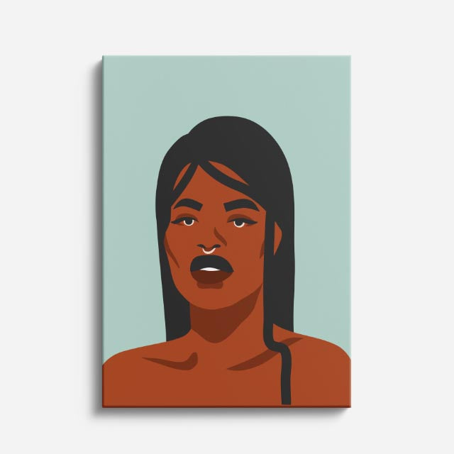 cuadro canvas ilustracion humana mirada canela estilo contemporaneo