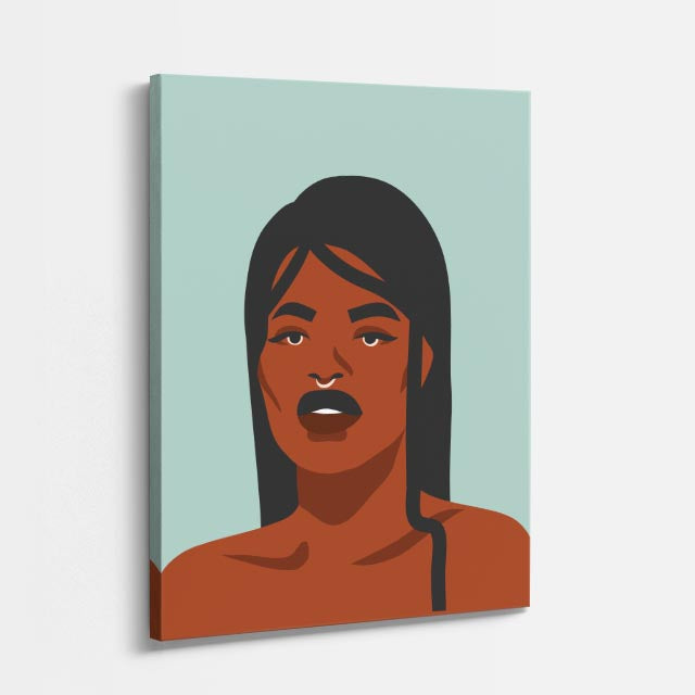 cuadro canvas ilustracion humana mirada canela estilo contemporaneo