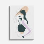 cuadro canvas ilustracion humana silueta lavanda estilo contemporaneo