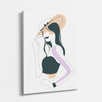 cuadro canvas ilustracion humana silueta lavanda estilo contemporaneo