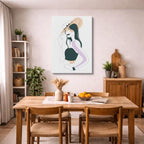 cuadro canvas ilustracion humana silueta lavanda estilo contemporaneo