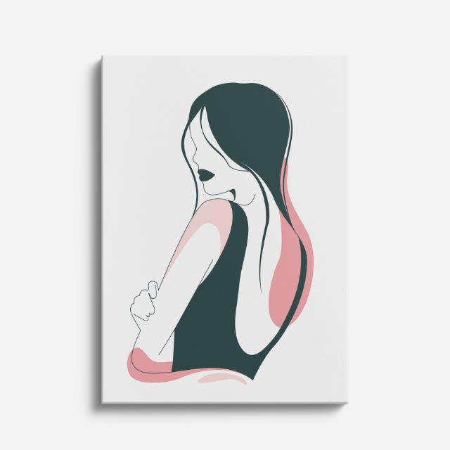 cuadro canvas ilustracion humana espalda serena estilo contemporaneo