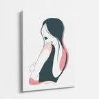 cuadro canvas ilustracion humana espalda serena estilo contemporaneo