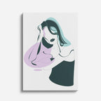cuadro canvas ilustracion humana velo malva estilo contemporaneo