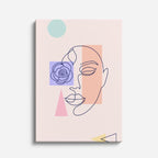 cuadro canvas ilustracion humana geometria rosa estilo contemporaneo