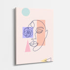 cuadro canvas ilustracion humana geometria rosa estilo contemporaneo