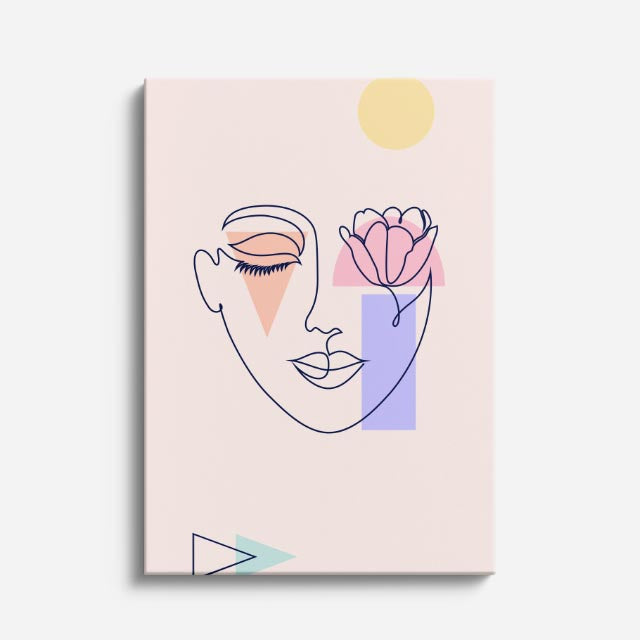 cuadro canvas ilustracion humana petalo gemelo estilo contemporaneo