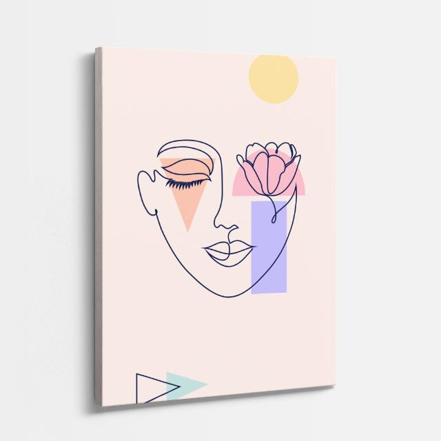 cuadro canvas ilustracion humana petalo gemelo estilo contemporaneo