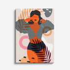 cuadro canvas ilustracion humana tropical vibrante estilo contemporaneo