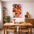 cuadro canvas ilustracion humana musa tropical estilo contemporaneo
