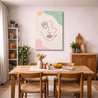 cuadro canvas ilustracion humana perfil pastel estilo contemporaneo