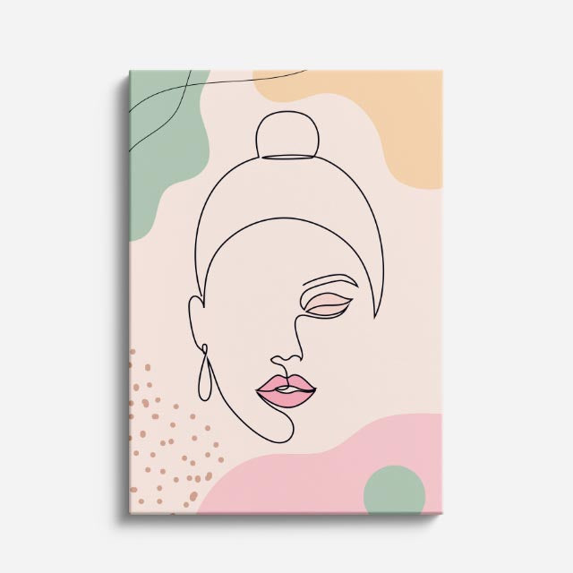cuadro canvas ilustracion humana contorno serena estilo contemporaneo
