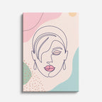 cuadro canvas ilustracion humana linea lavanda estilo contemporaneo
