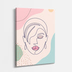 cuadro canvas ilustracion humana linea lavanda estilo contemporaneo