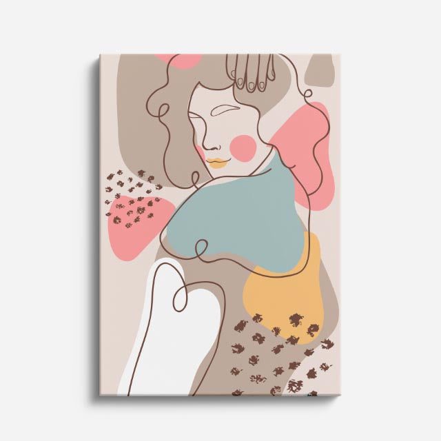 cuadro canvas ilustracion humana sombrero de fresa estilo contemporaneo