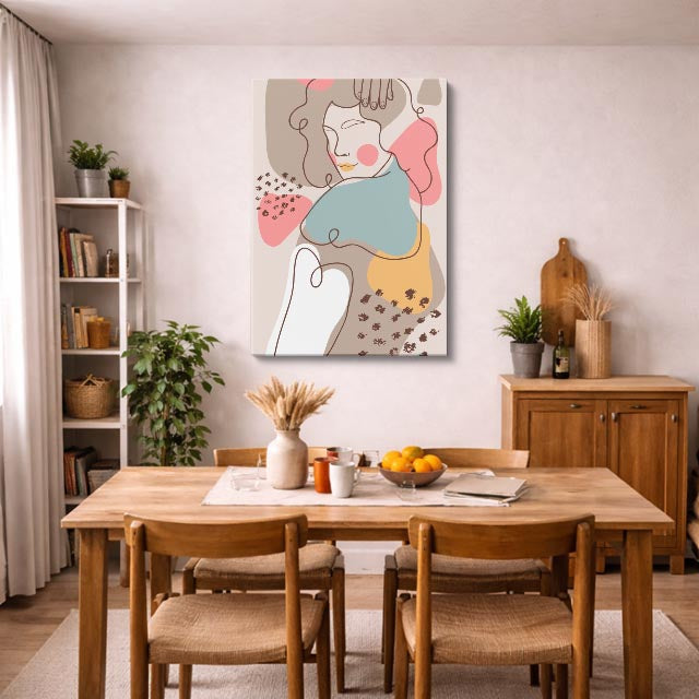 cuadro canvas ilustracion humana sombrero de fresa estilo contemporaneo