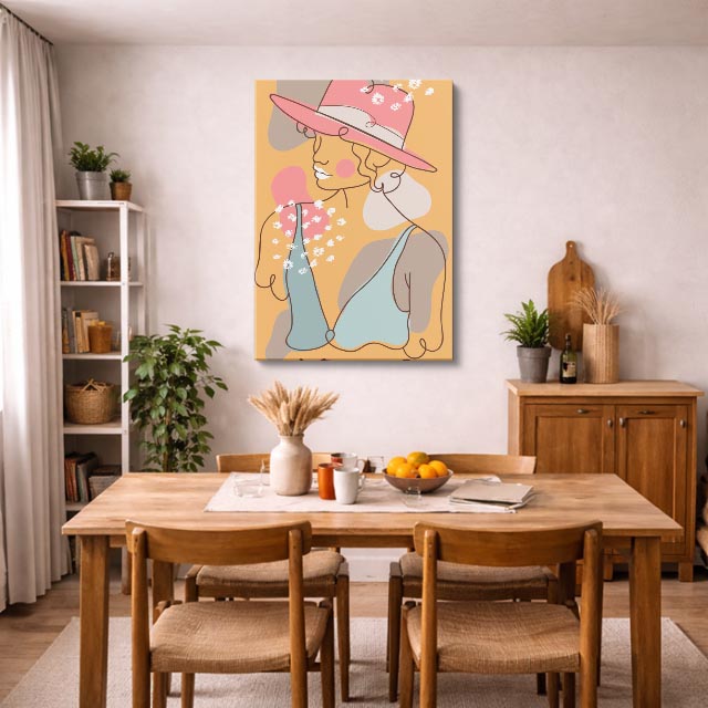 cuadro canvas ilustracion humana pamela de primavera estilo contemporaneo
