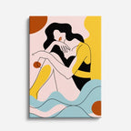 cuadro canvas ilustracion humana descanso solar estilo contemporaneo
