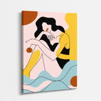cuadro canvas ilustracion humana descanso solar estilo contemporaneo