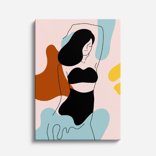 cuadro canvas ilustracion humana silueta de verano estilo contemporaneo