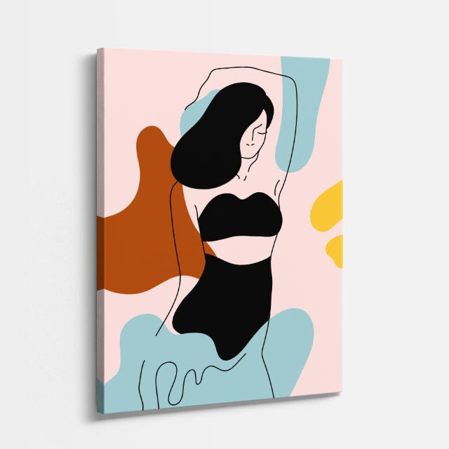 cuadro canvas ilustracion humana silueta de verano estilo contemporaneo
