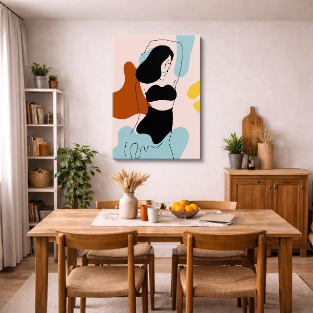 cuadro canvas ilustracion humana silueta de verano estilo contemporaneo