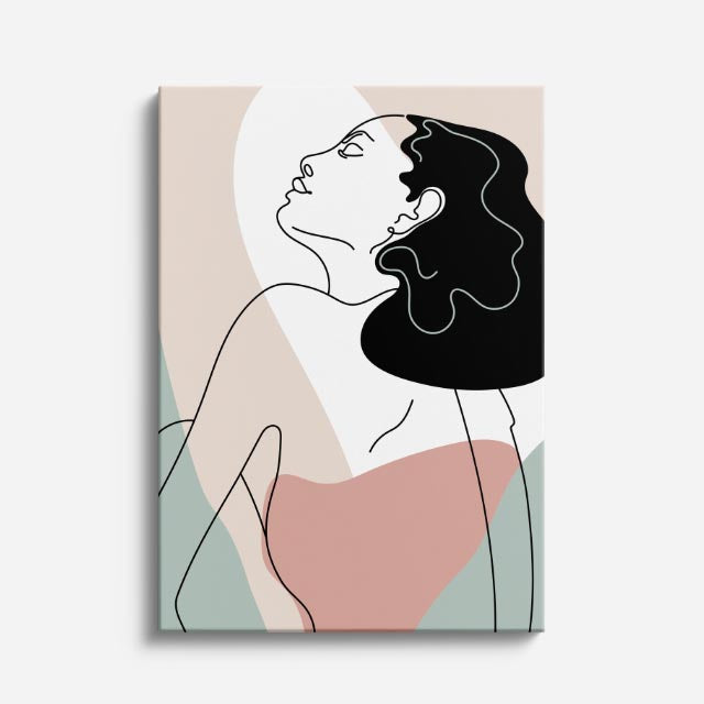 cuadro canvas ilustracion humana brisa monocroma estilo contemporaneo