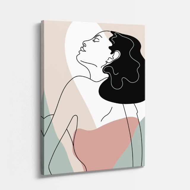 cuadro canvas ilustracion humana brisa monocroma estilo contemporaneo