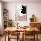 cuadro canvas ilustracion humana brisa monocroma estilo contemporaneo