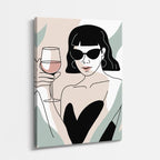 cuadro canvas ilustracion humana copa noir estilo contemporaneo