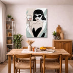 cuadro canvas ilustracion humana copa noir estilo contemporaneo