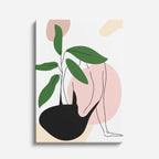 cuadro canvas ilustracion humana silueta verde estilo contemporaneo