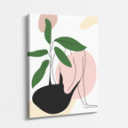 cuadro canvas ilustracion humana silueta verde estilo contemporaneo